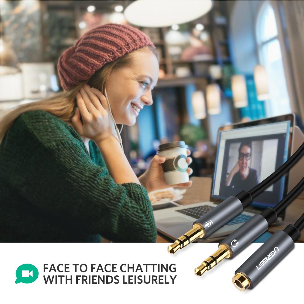 Uniqkart 3.5mm Stereo Y Splitter Cable 1 Female to 2 Male Headphone Adapter Cord