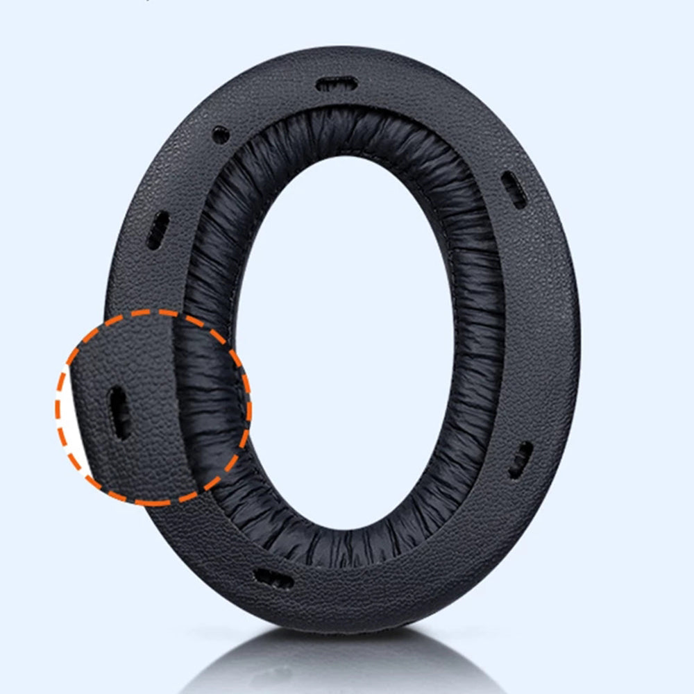 1 Pair Replacement Earpads for Sony WH-XB910N Headphone Soft Sponge Leahter Cushion Pads - Black