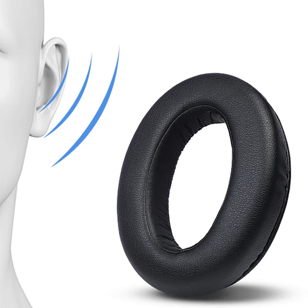 1 Pair Replacement Earpads for Sony WH-XB910N Headphone Soft Sponge Leahter Cushion Pads - Black