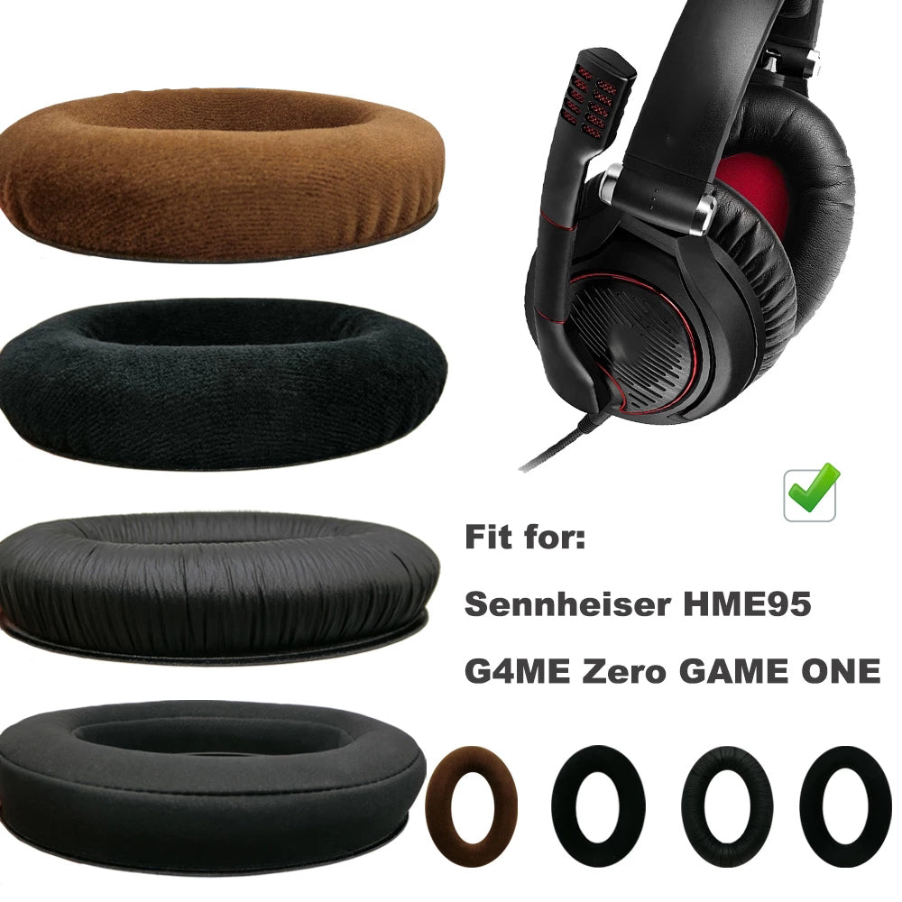 1 Pair Replacement Earpads for SENNHEISER G4ME ZERO Headphone Soft Sponge Leahter Cushion Pads - Black/Cloth