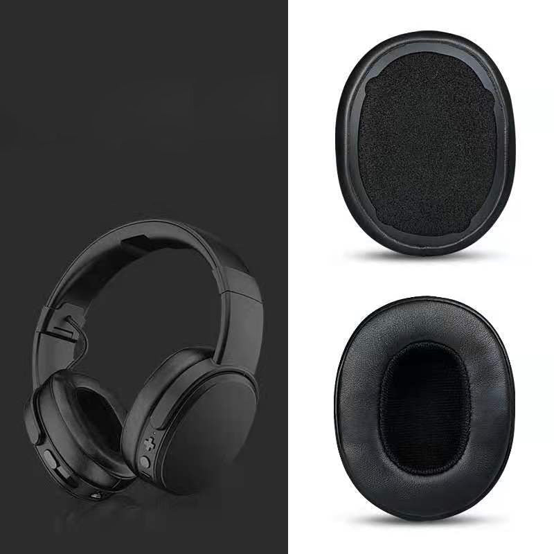 1 Pair Soft Earpads Leather Sponge Cushions for Skullcandy Crusher 3.0 Headphone Accessories Replacement - Wine Red