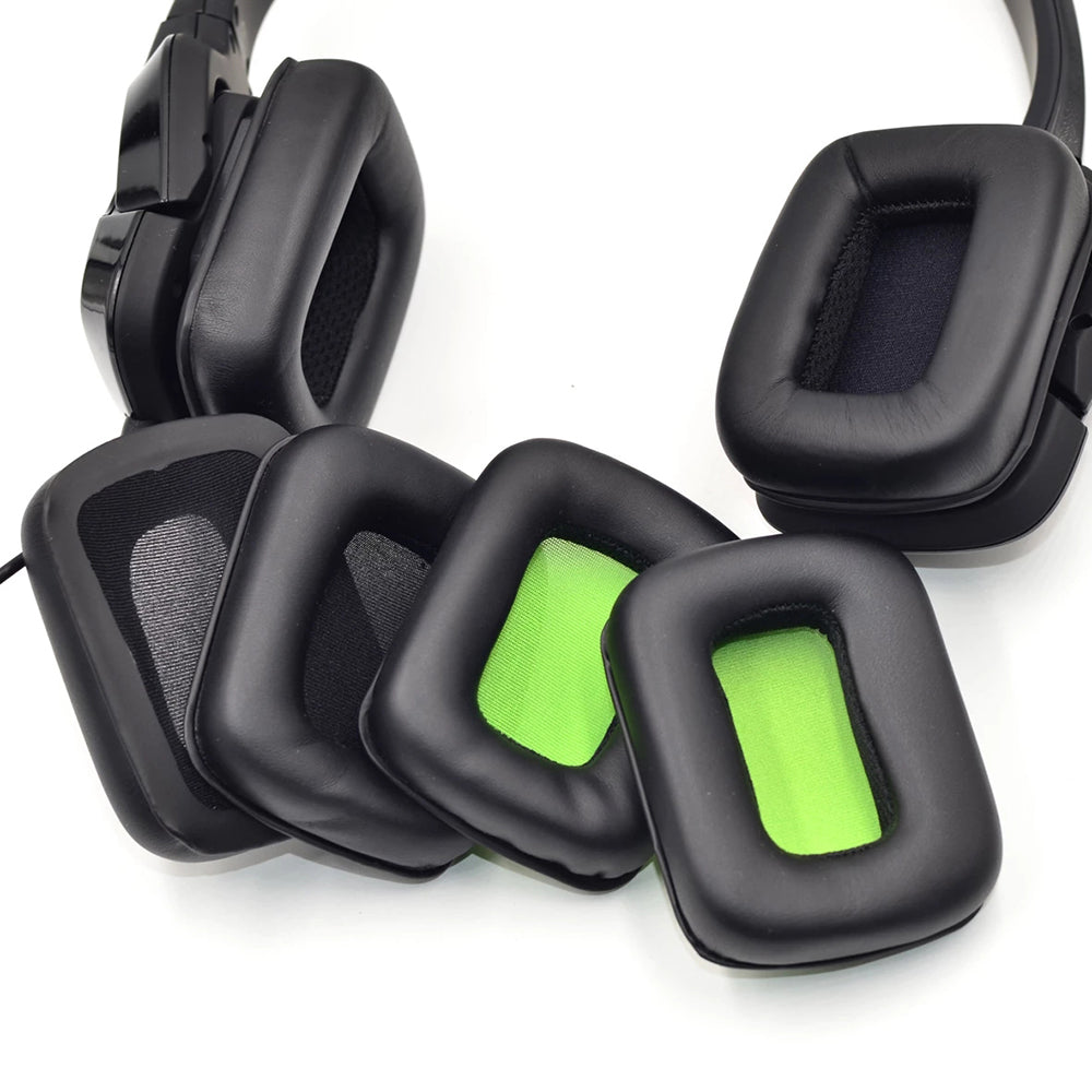 1 Pair for Mad Catz Tritton Kunai Protein Leather+Sponge Headphone Earpads Replacement Soft Breathable Earmuffs - Green