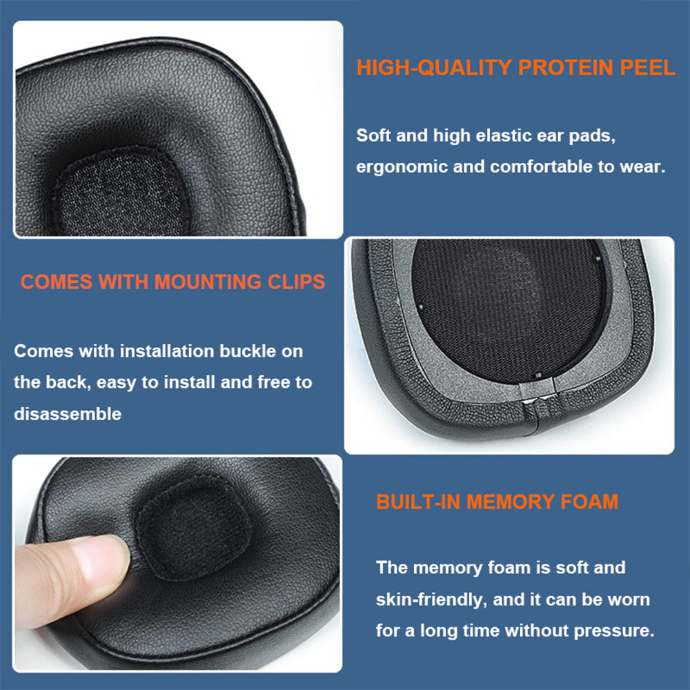 For Marshall Major IV 1 Pair Protein Leather+Sponge Replacement Earpads Soft Breathable Earmuffs Headphone Accessories