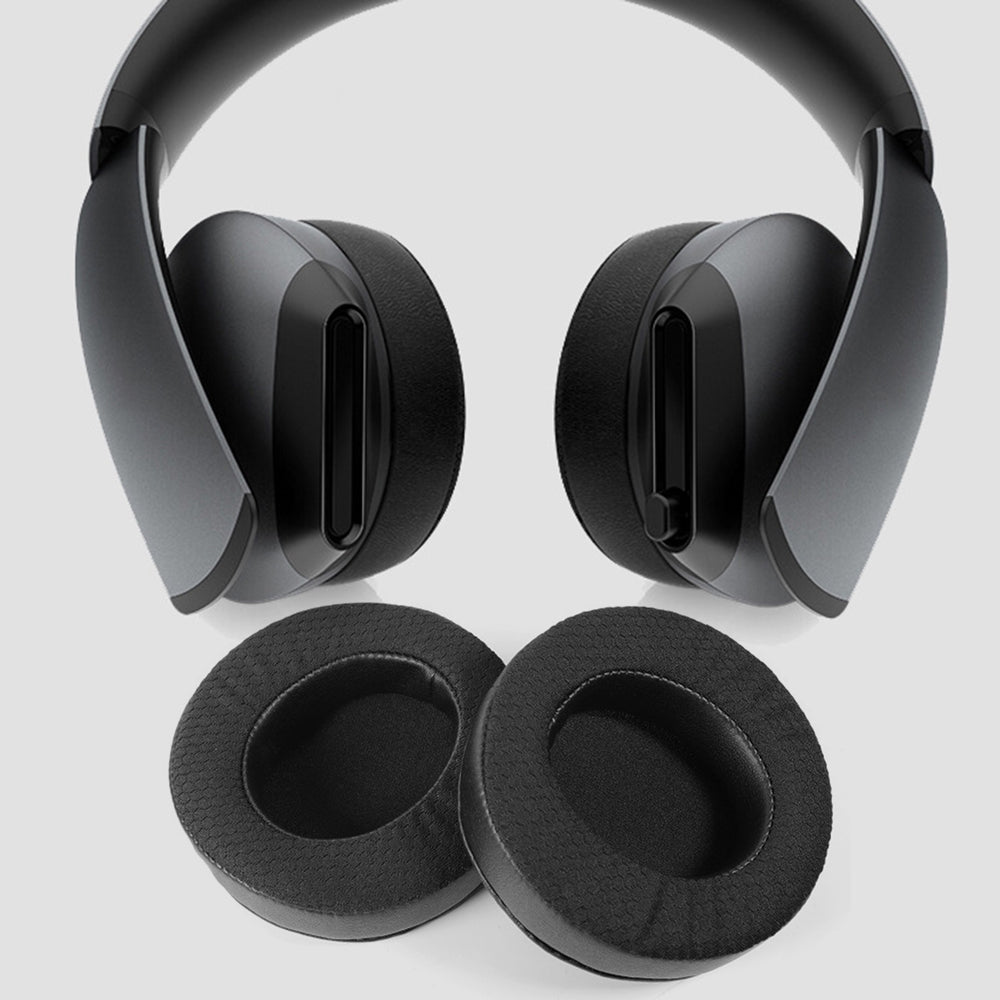 For Alienware AW310H/AW510H 1 Pair Replacement Breathable Earpads Lambskin + Mesh Cloth Headphone Earmuffs