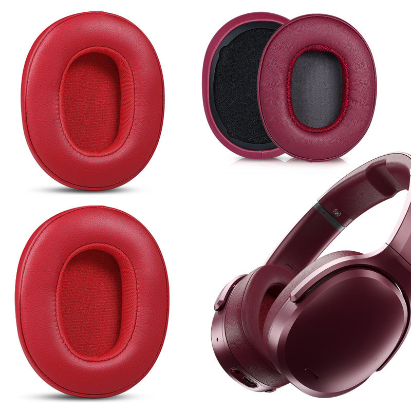 1 Pair for Skullcandy Crusher 3.0 Wireless / Hesh 3 ANC Bluetooth Headset Replacement Earpads Headphone Soft Earmuffs - Red