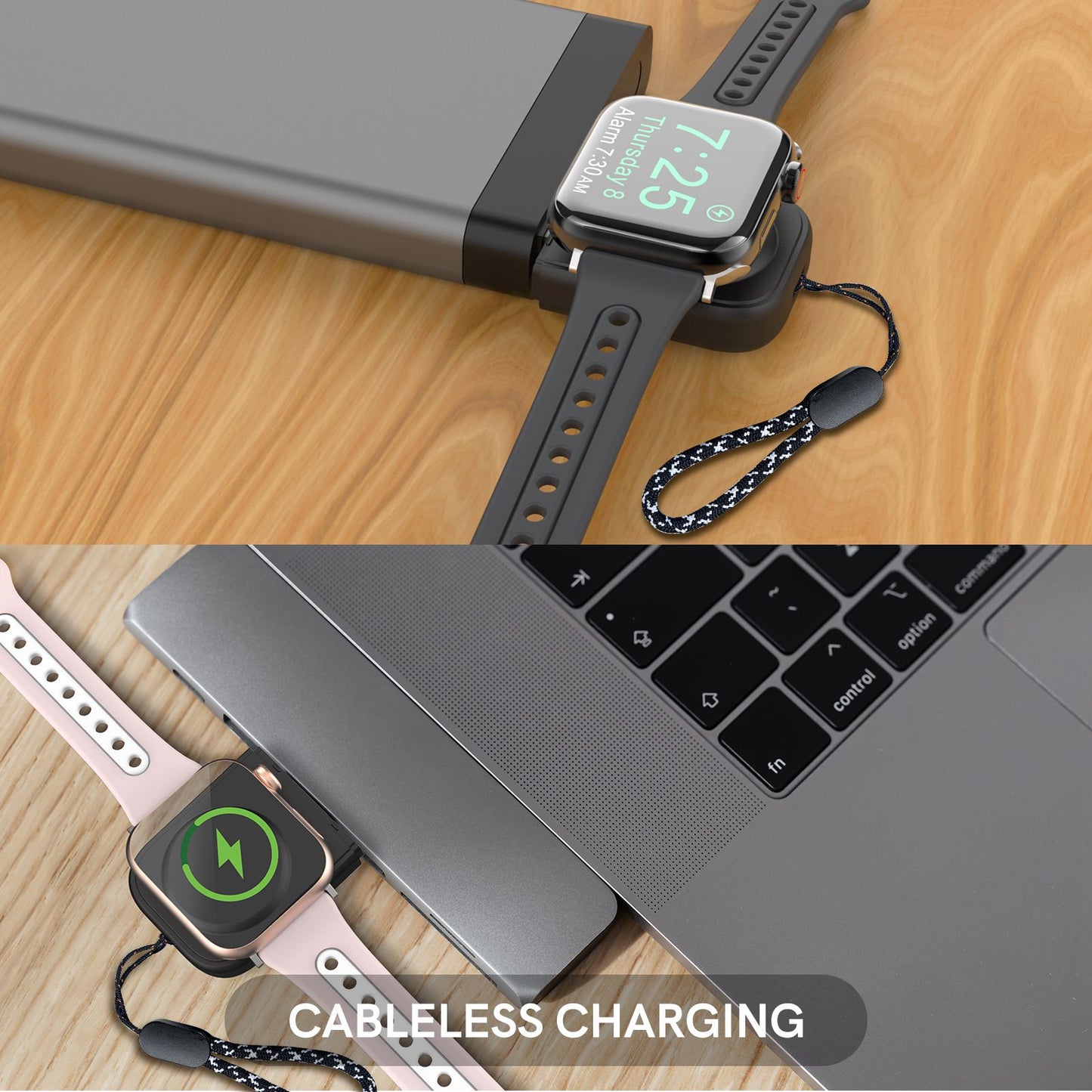 PT143 For Apple Watch 2 in 1 Magnetic Wireless Charger + Base, Height Adjustable - Black
