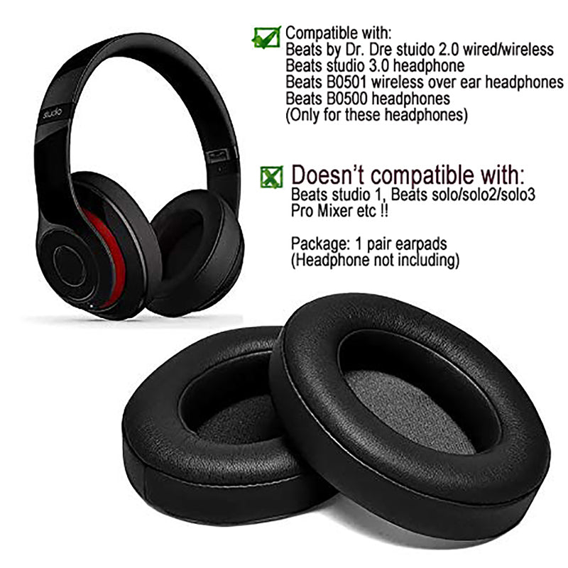 1 Pair Comfortable Headphone Ear Cushions Replacement Earpads for Beats Studio 2.0 / Studio 3.0 - Red