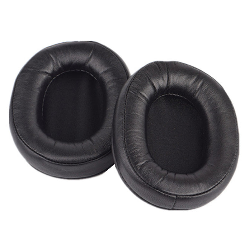 For Audio Technica ATH-MSR7 / M50X / M20 / M40 / M40X One Pair Soft Lambskin Leather Headphone Ear Cushions Replacement Earpads - Black