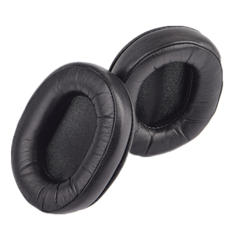 For Audio Technica ATH-MSR7 / M50X / M20 / M40 / M40X One Pair Soft Lambskin Leather Headphone Ear Cushions Replacement Earpads - Black