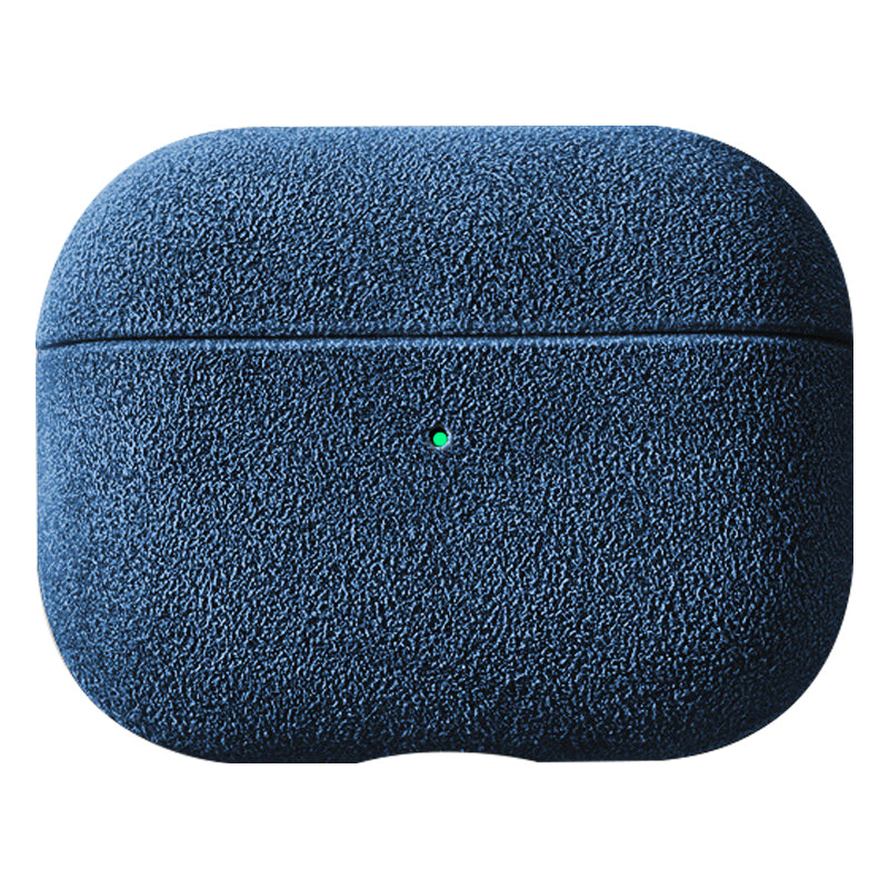 Shockproof Case for Apple AirPods Pro Suede Leather Case Bluetooth Headset Cover - Navy Blue