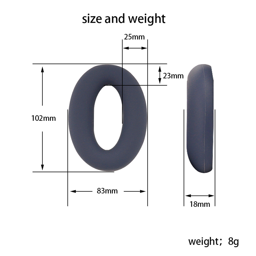 For Sony WH-XB910N 1 Pair Flexible Silicone Headphone Earpads Replacement Ear Cushions Cover Pad - Black