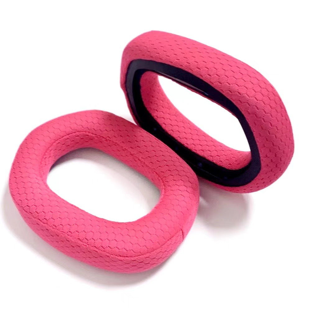 For Logitech G435 1 Pair Headphone Earpads Mesh Cloth + Sponge Replace Earmuffs - Rose