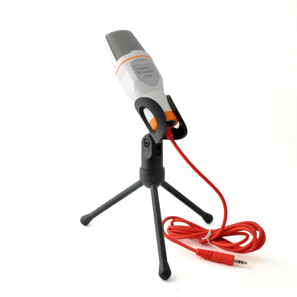 SF-666 Handheld Capacitive Conference with Tripod Stand Anchor Network Microphone - White