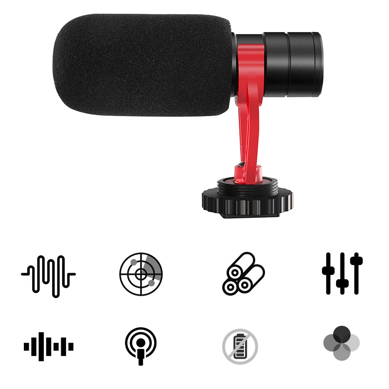 KT-G3 Phone Camera Shotgun Microphone Portable Electrostatic Condenser Microphone Intelligent Noise Reduction
