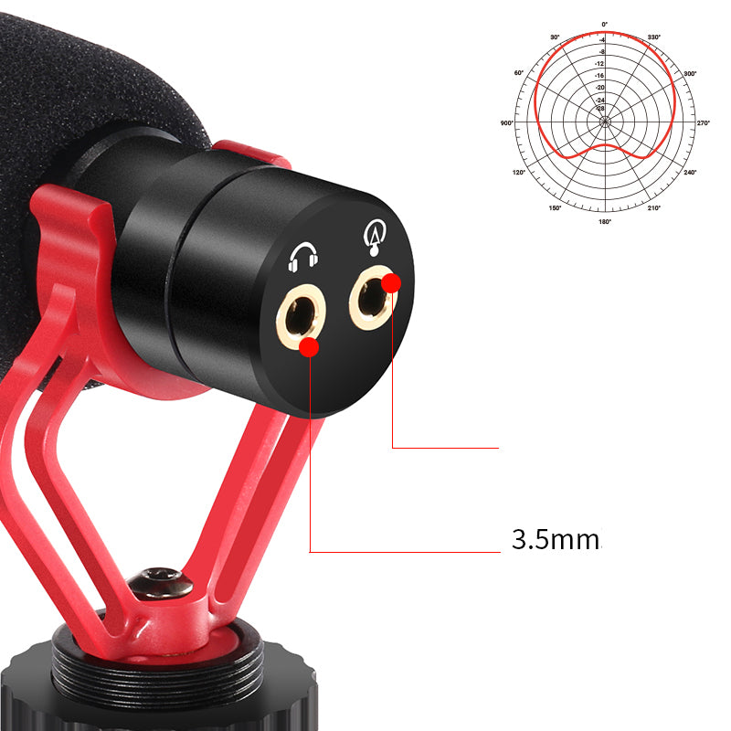 KT-G3A Portable Electrostatic Condenser Shotgun Microphone Phone Camera Live Microphone Intelligent Noise Reduction