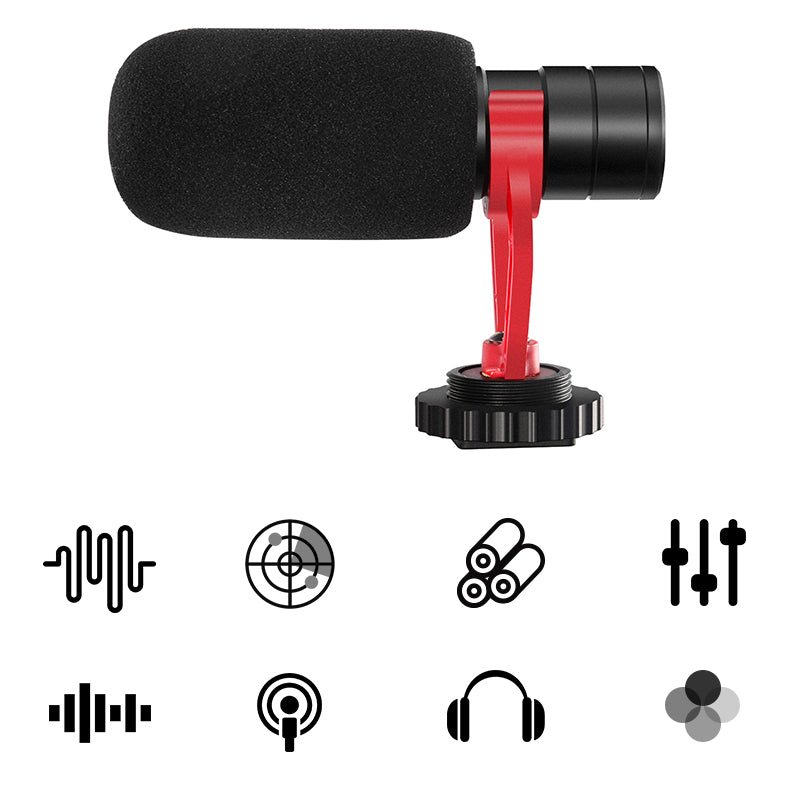 KT-G3A Portable Electrostatic Condenser Shotgun Microphone Phone Camera Live Microphone Intelligent Noise Reduction