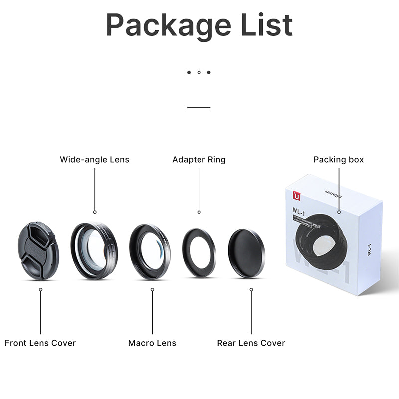 Uniqkart WL-1 18mm Wide Angle Lens 10X HD Macro 2-in-1 Additional Camera Lens Kit for Sony ZV-1 Camera Accessories