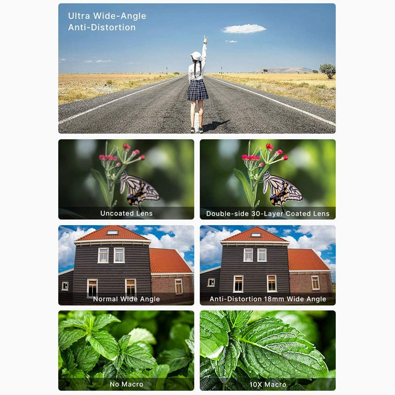 Uniqkart WL-3 Universal Wide Angle Macro Additional Lens 2 in 1 Extra Lens Attachment for Sony A7C/ZV-E10