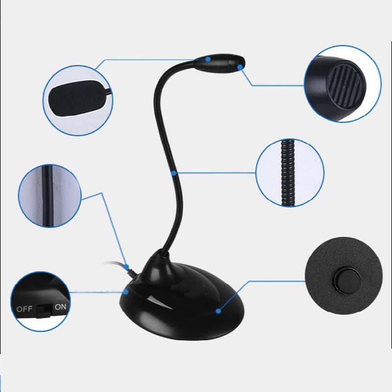 Mini Studio Microphone 3.5mm Audio Cable Flexible Microphone