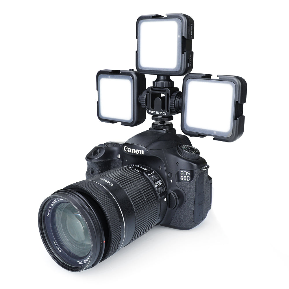 Uniqkart Aluminum Alloy Three Head Cold Shoe Extend Port Mount Adapter with Hot Shoe Base Set