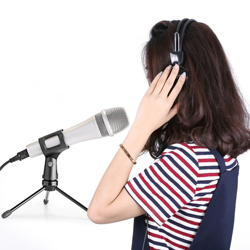 Uniqkart NW-88467 Desktop Microphone Tripod Stand for Live Streaming, Recording, Anti-Slip Folding Condenser Mic Holder