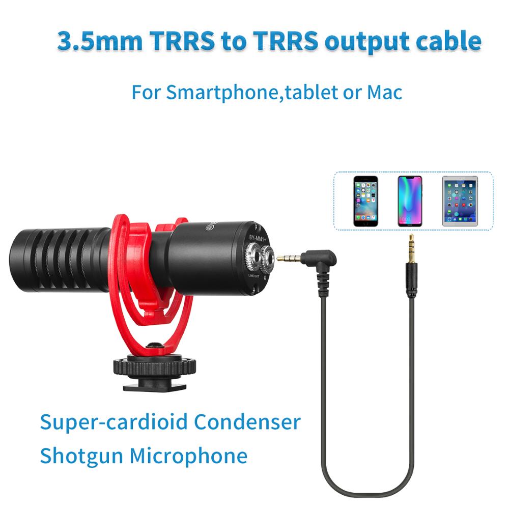 BOYA BY-MM1+ Super-cardioid Condenser Shotgun Microphone Phone Camera Live Microphone