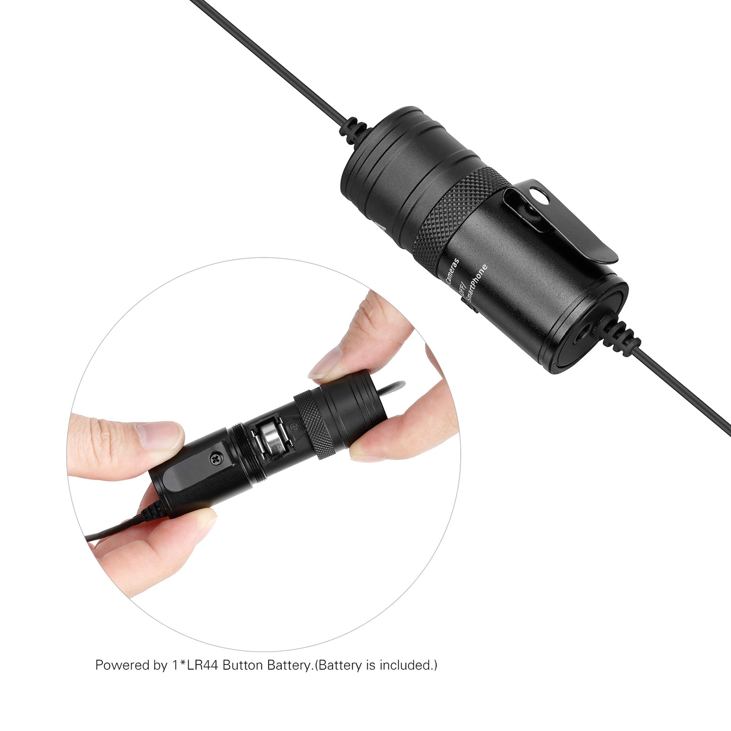 BOYA BY-M1 Pro Omni-Directional Lavalier Microphone Single Head Clip-on Condenser Mic for Smartphone DSLR Camcorder