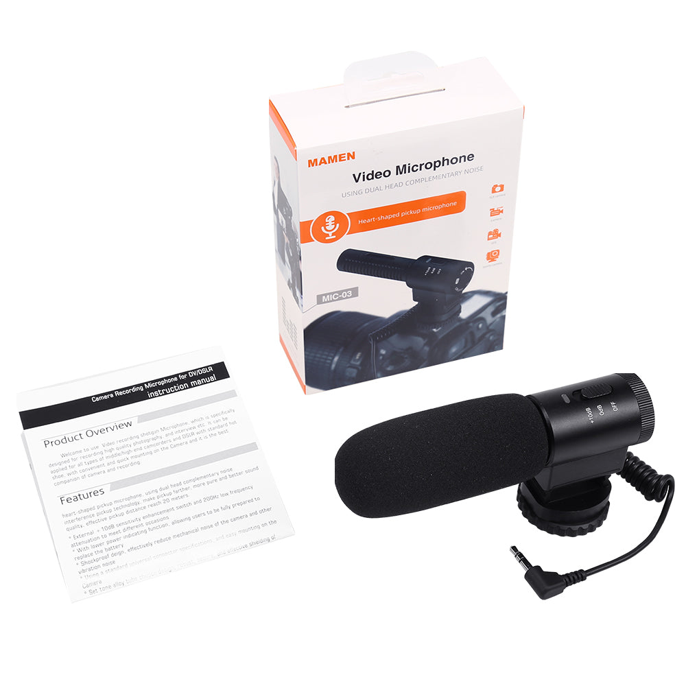 MAMEN MIC-03 Super Cardioid Condenser Shotgun Microphone