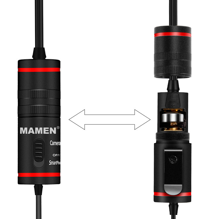 MAMEN KM-D1 Pro Dual Head Clip Lapel Microphone Lavalier Condenser Recording Mic for Phone DSLR Camera