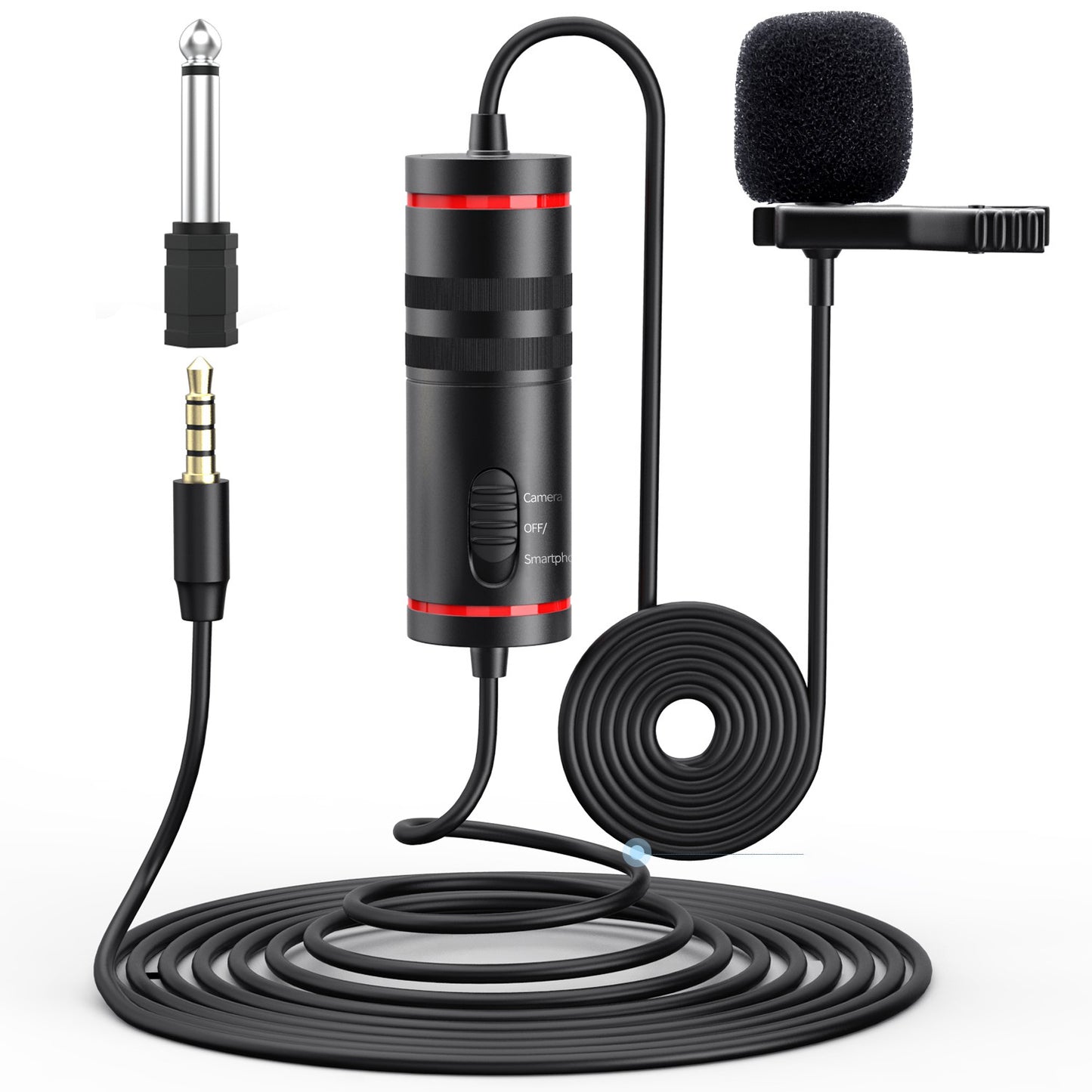 MAMEN KM-D1 Lavalier Condenser Mini Microphone Cilp-on Lapel Mic for Phone/Camera DSLR Camcorder Vlog Video