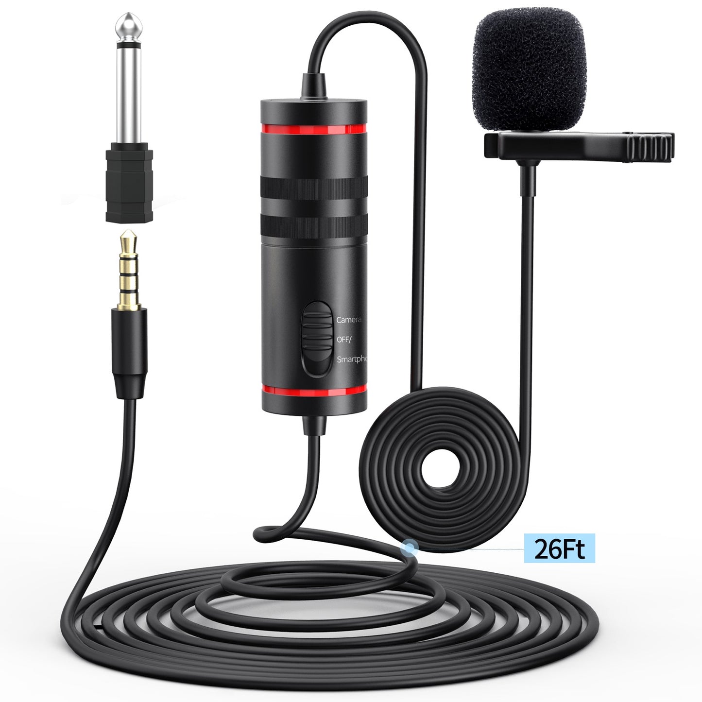 MAMEN KM-D1 Lavalier Condenser Mini Microphone Cilp-on Lapel Mic for Phone/Camera DSLR Camcorder Vlog Video