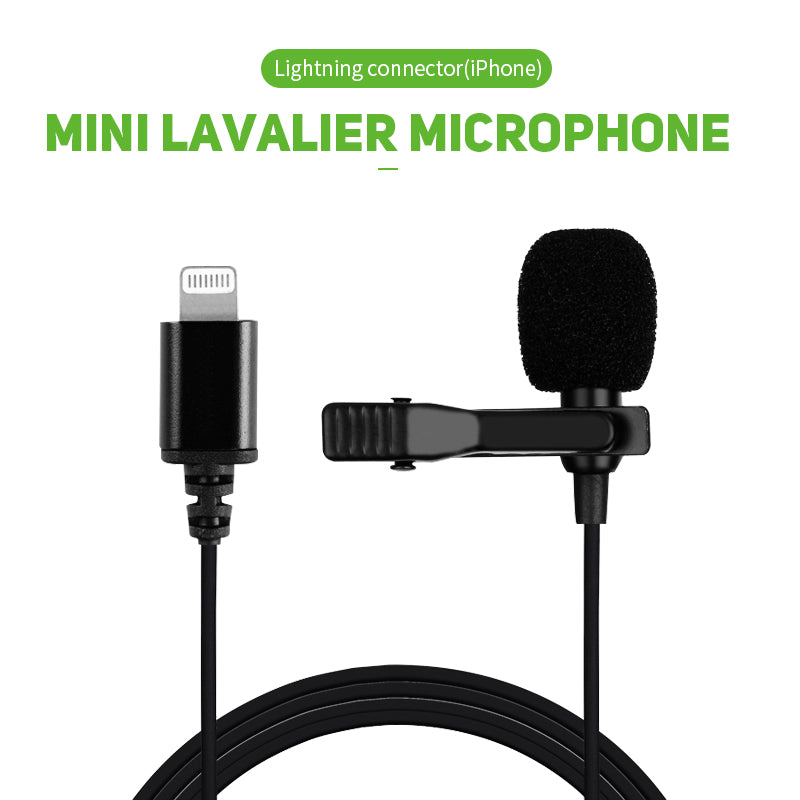 Mini Karaoke Record Lavalier Lapel Microphone 2m for iPhone iPad etc.
