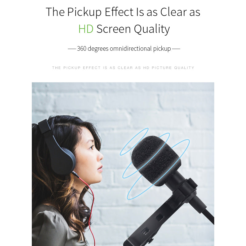 Mini Karaoke Record Lavalier Lapel Microphone 2m for iPhone iPad etc.