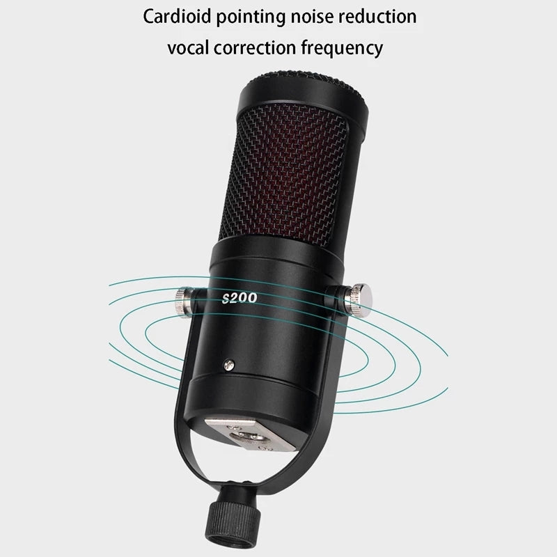 S200 Recording Condenser Microphone with Base for Streaming Chatting K Song
