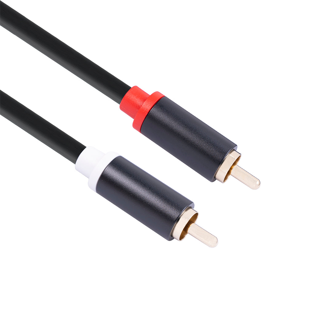 SY0163-15 1.5m Dual RCA Male to Dual 6.35mm Male Audio Cable Connection Cord for Amplifier Speaker