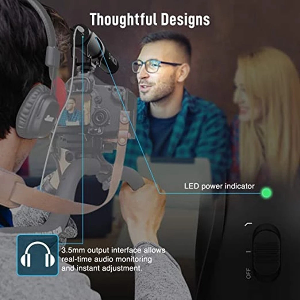 SYNCO Mic-M3 Video Shotgun Live Streaming Cardioid Microphone with Shock Mount for DSLRs/Camcorders/Smartphones/Tablets/Laptops