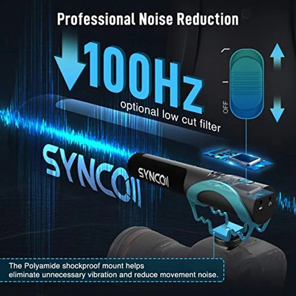SYNCO Mic-M3 Video Shotgun Live Streaming Cardioid Microphone with Shock Mount for DSLRs/Camcorders/Smartphones/Tablets/Laptops