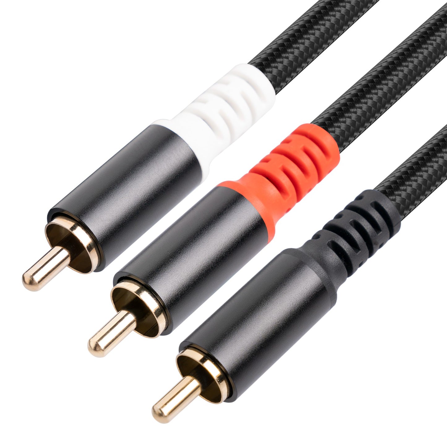 3704 3m RCA Male to Dual RCA Male Y-shape Splitter Cable Audio Connection Cord for Mixer Amplifier Sound Card