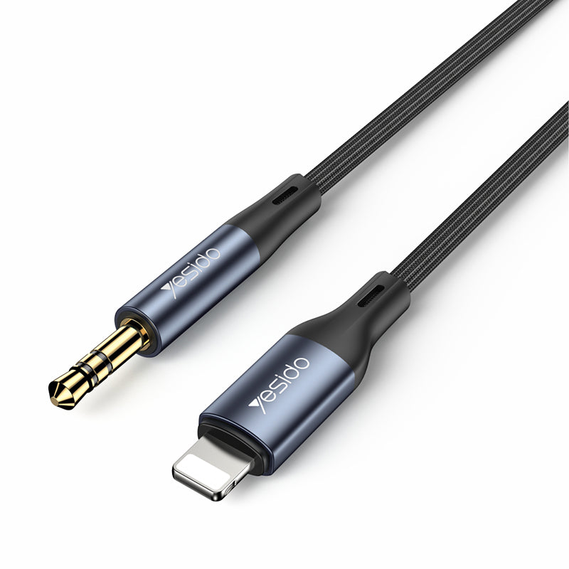 YESIDO YAU35 100CM AUX Cable Lightning Male to 3.5mm Male Audio Adapter Cord for iPhone, Speaker, Car Stereo System