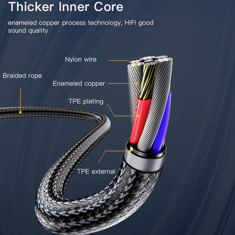 YESIDO YAU35 100CM AUX Cable Lightning Male to 3.5mm Male Audio Adapter Cord for iPhone, Speaker, Car Stereo System