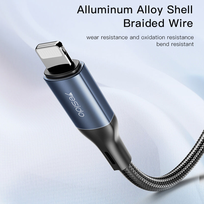 YESIDO YAU35 100CM AUX Cable Lightning Male to 3.5mm Male Audio Adapter Cord for iPhone, Speaker, Car Stereo System