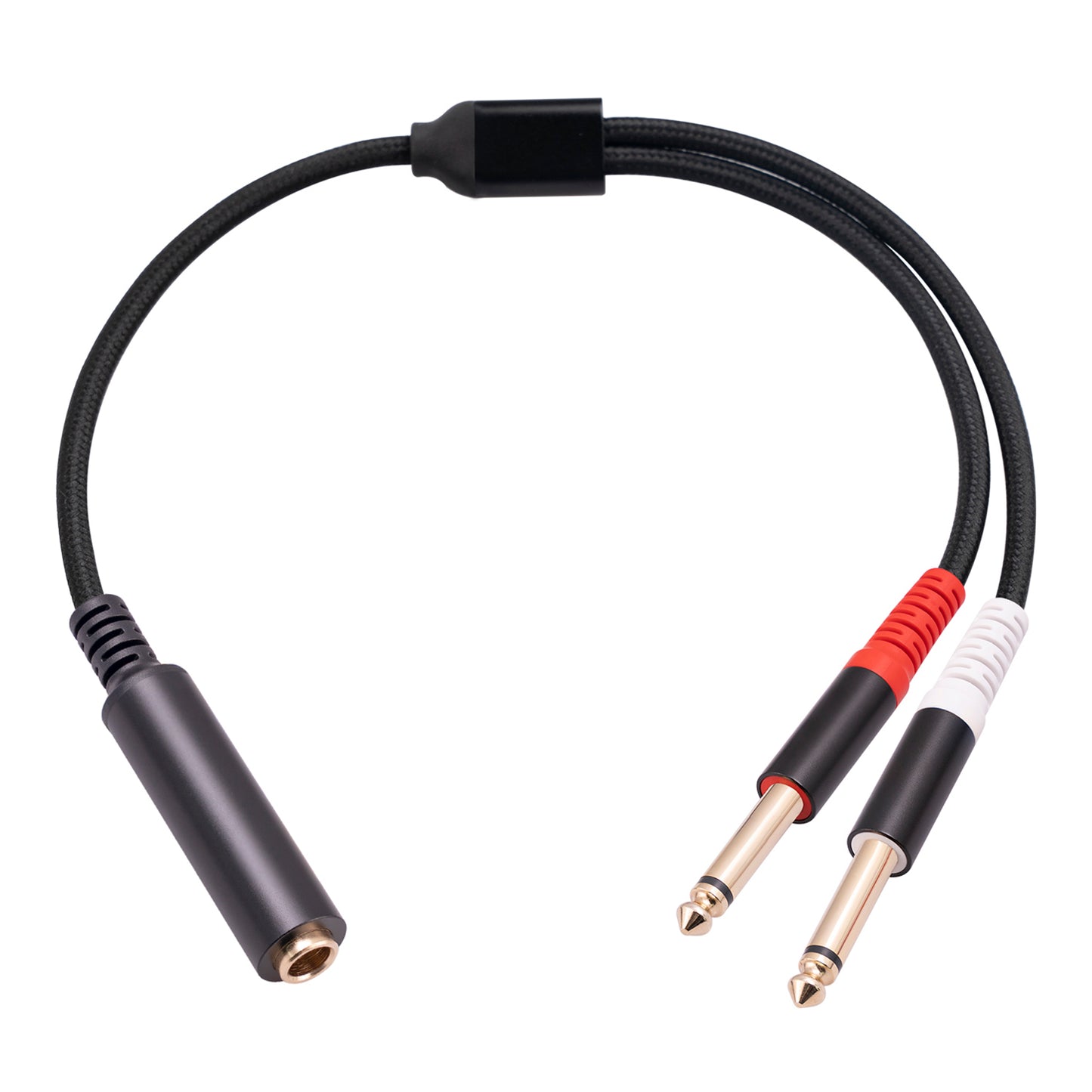 3719 0.3m 6.35mm 1 / 4 inch Stereo TRS Female to Dual 6.35mm Mono TS Male Cord Y Splitter Cable