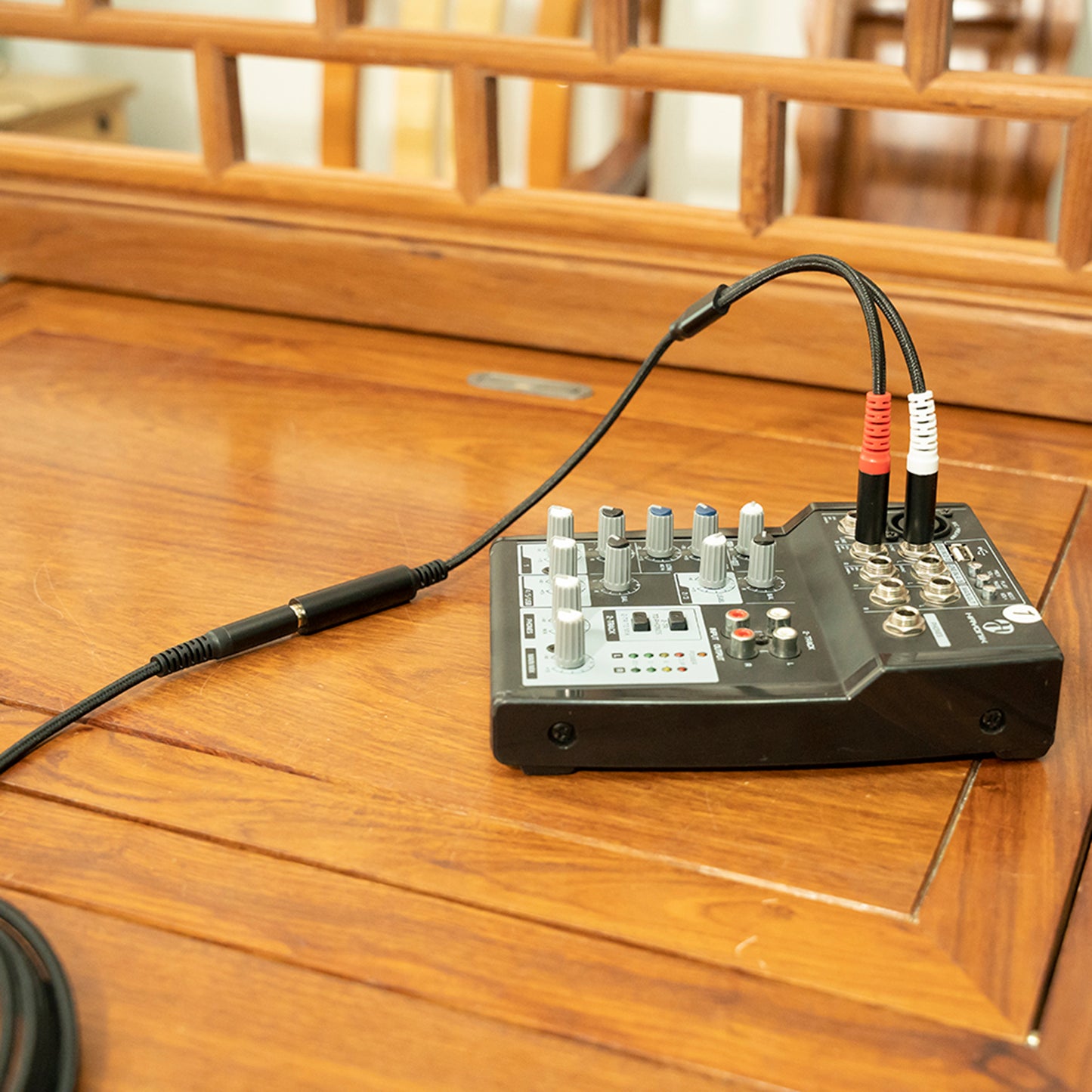 3719 0.3m 6.35mm 1 / 4 inch Stereo TRS Female to Dual 6.35mm Mono TS Male Cord Y Splitter Cable