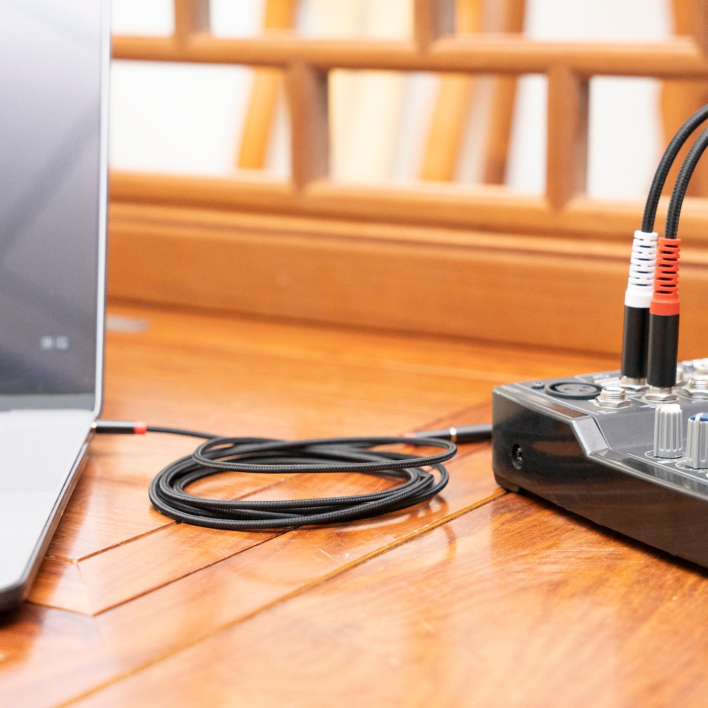 3717 0.3m 3.5mm Female to 2x 6.35mm 1 / 4 inch TS Mono Male Jack Audio Adapter Cable