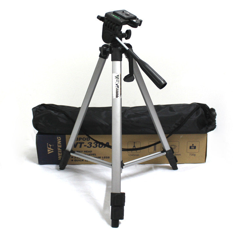 WT-330A Aluminum Alloy Tripod with 1/4" Screw Quick Release Plate for DSLR Camera Camcorder