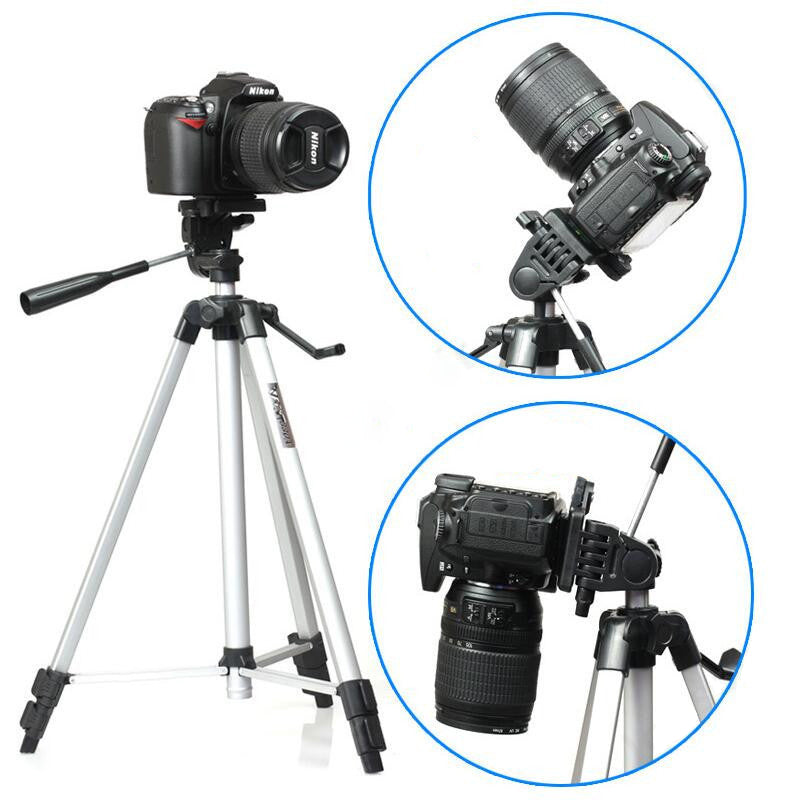 WT-330A Aluminum Alloy Tripod with 1/4" Screw Quick Release Plate for DSLR Camera Camcorder