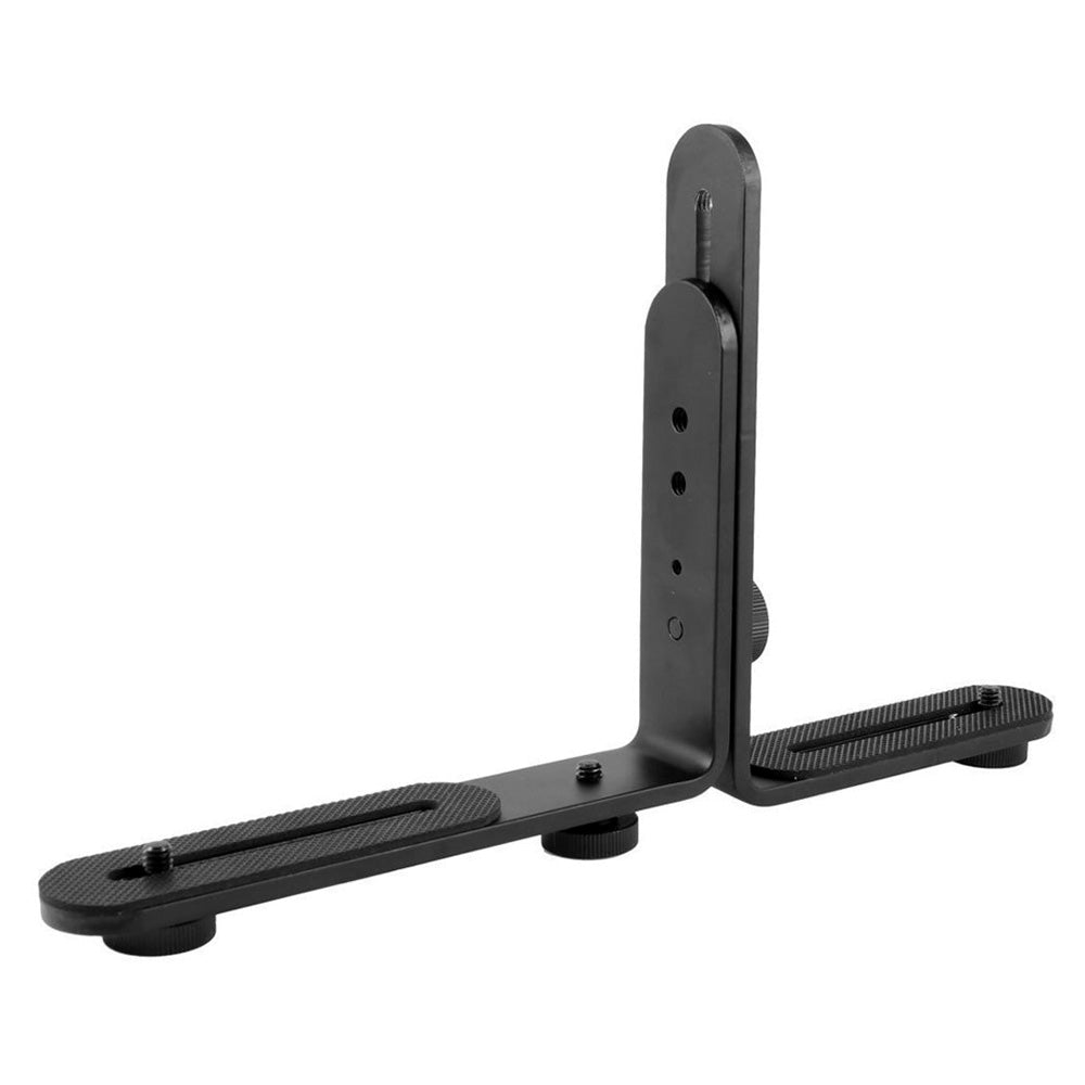 Dual L Shape 1/4" Screw Photography Light Bracket Tripod Camera LED Flash Holder