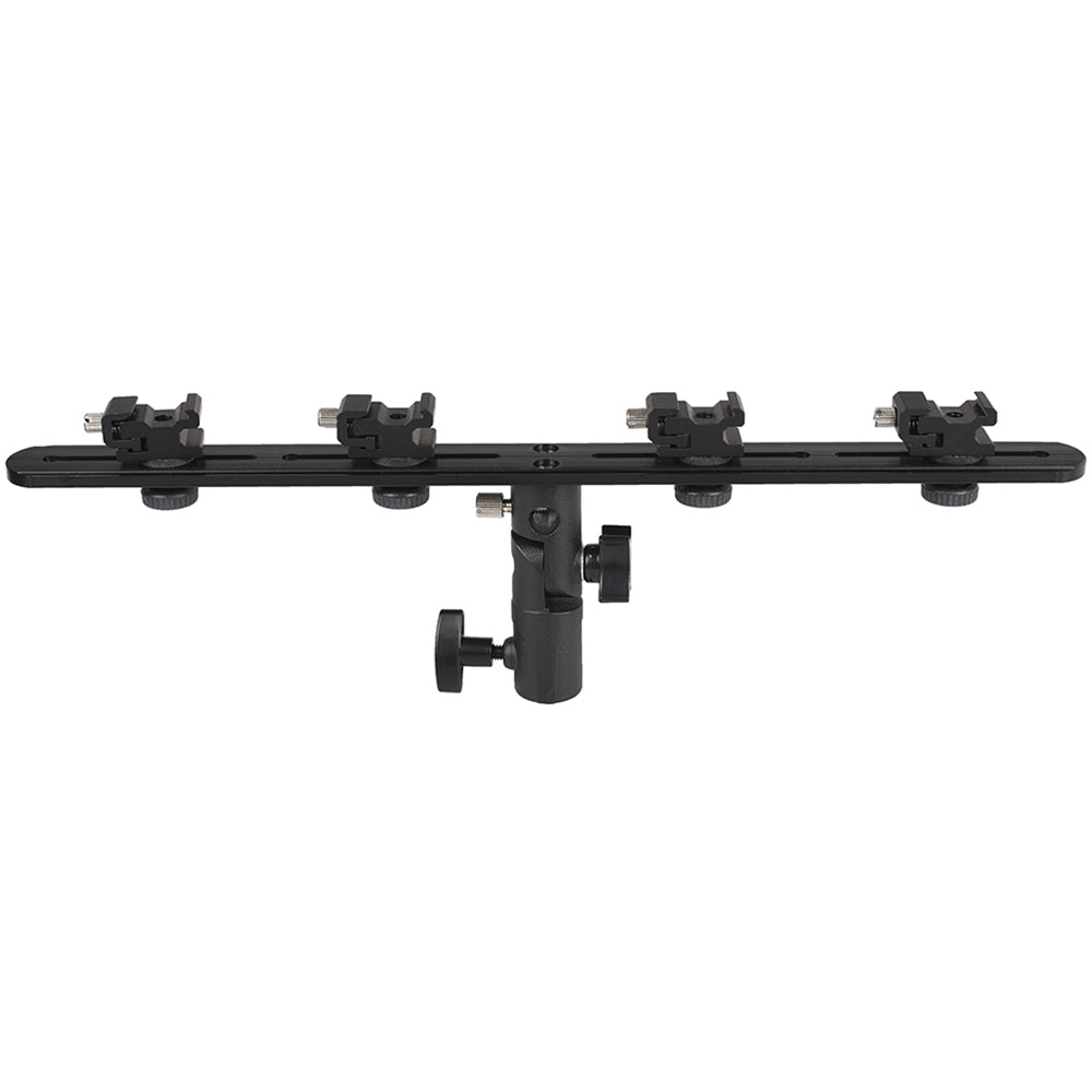Camera Flash Bracket Umbrella Holder Light Stand with 4 Hot Shoe Mounts for Flash Speedlight