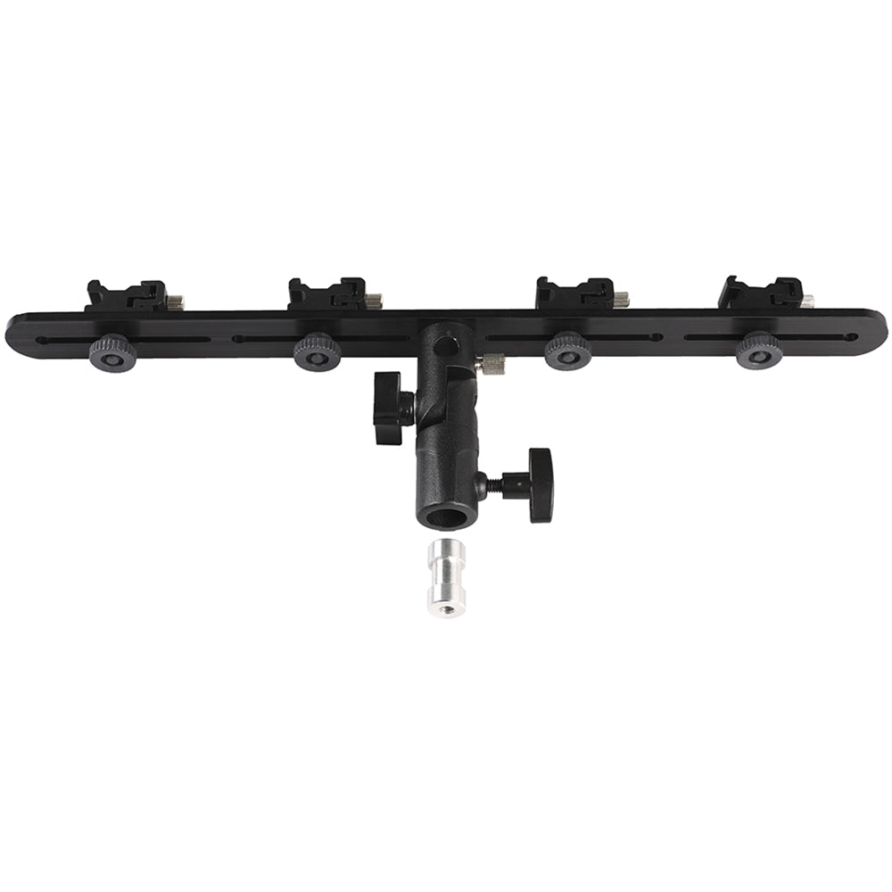 Camera Flash Bracket Umbrella Holder Light Stand with 4 Hot Shoe Mounts for Flash Speedlight