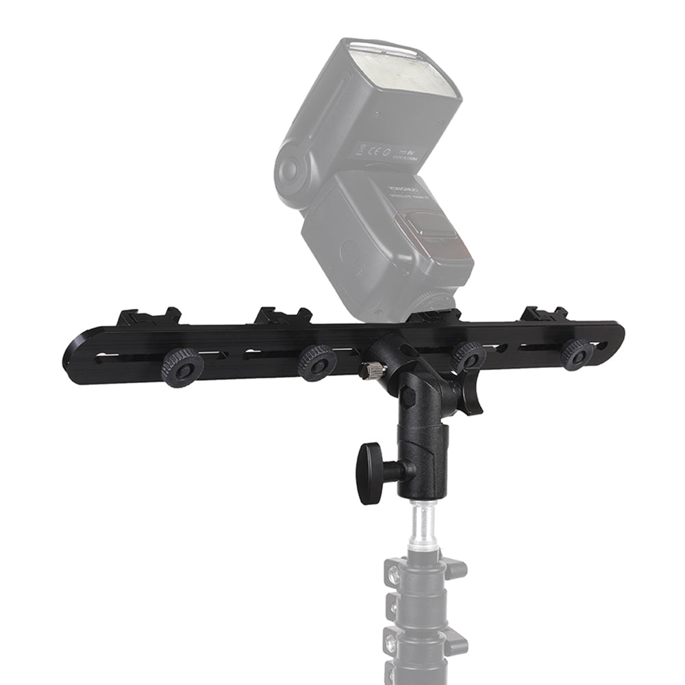 Camera Flash Bracket Umbrella Holder Light Stand with 4 Hot Shoe Mounts for Flash Speedlight